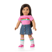Truly Me™ 18-inch Doll #124 with straight black-brown hair Y6