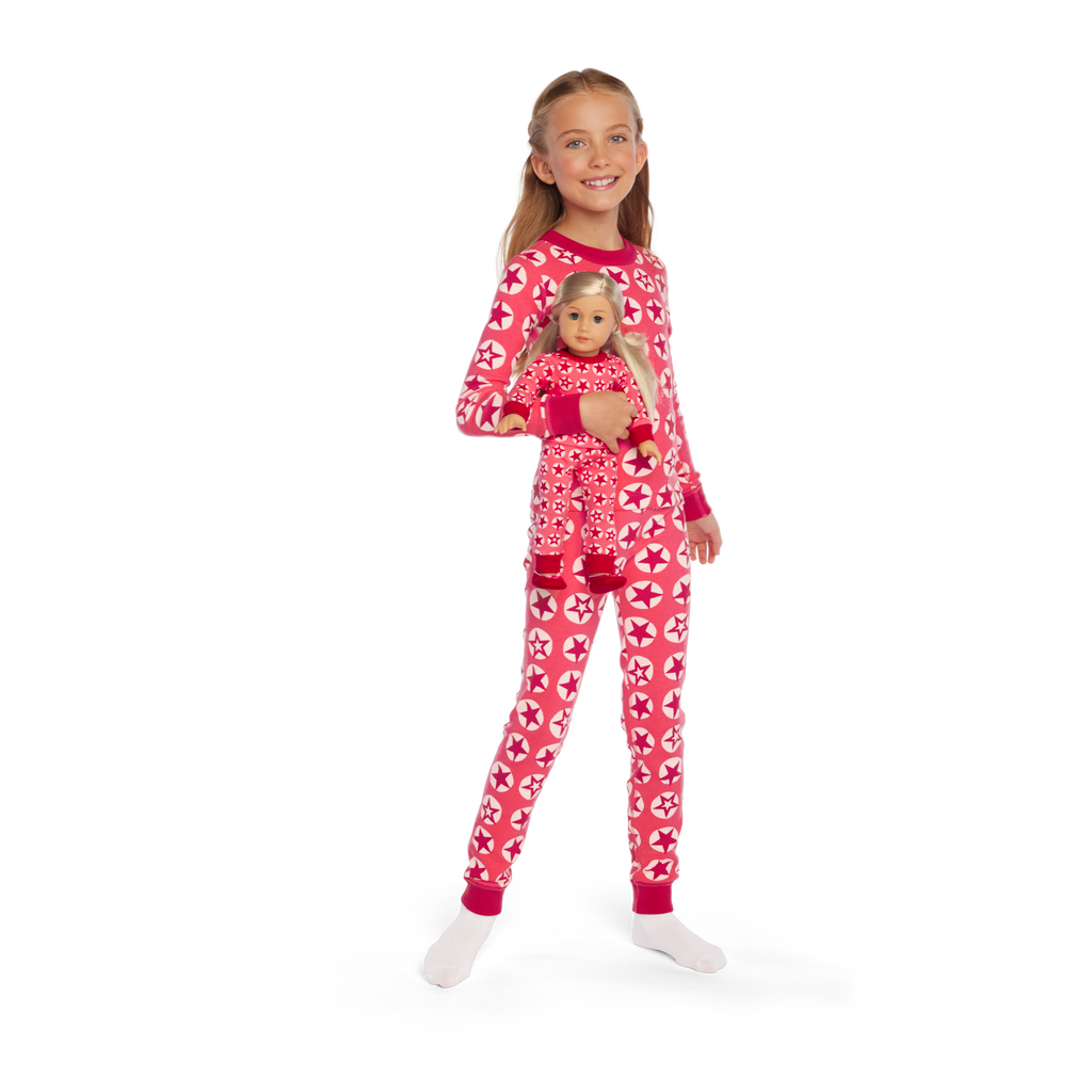 American Girl® x Hanna Andersson Berry Bright Stars Pajamas for 18-inch Dolls X4