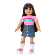 Truly Me™ 18-inch Doll #130 with straight black-brown hair F4
