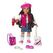 Truly Me™ 18-inch Doll #108 with curly black-brown hair O8