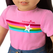 Truly Me™ 18-inch Doll #124 with straight black-brown hair Y6