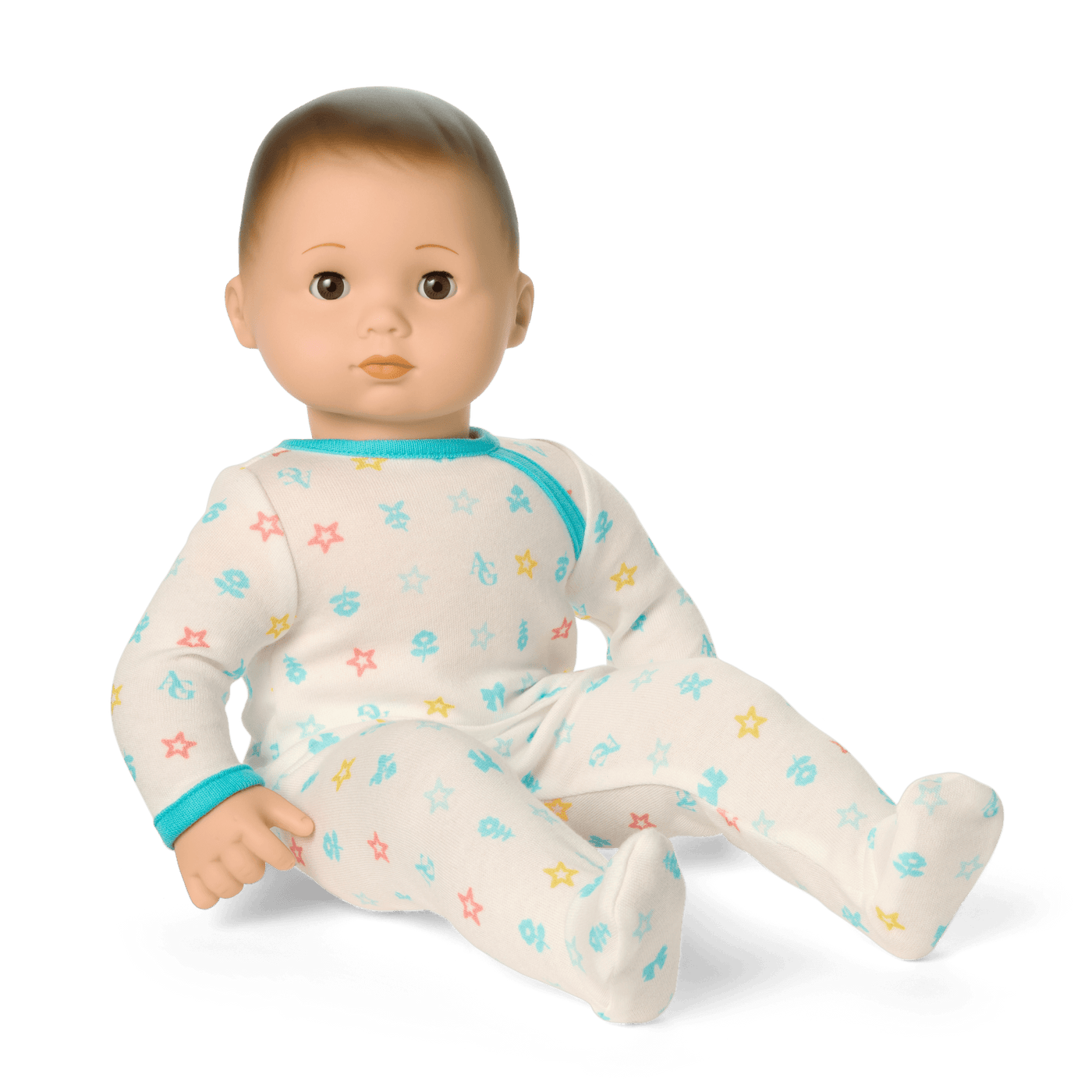 Bitty Baby® Doll #2 with brown hair in Pastel Blue F0