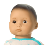 Bitty Baby® Doll #4 with black hair in Pastel Blue J2