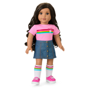 Truly Me™ 18-inch Doll #108 with curly black-brown hair O8