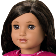 Truly Me™ 18-inch Doll #108 with curly black-brown hair S0