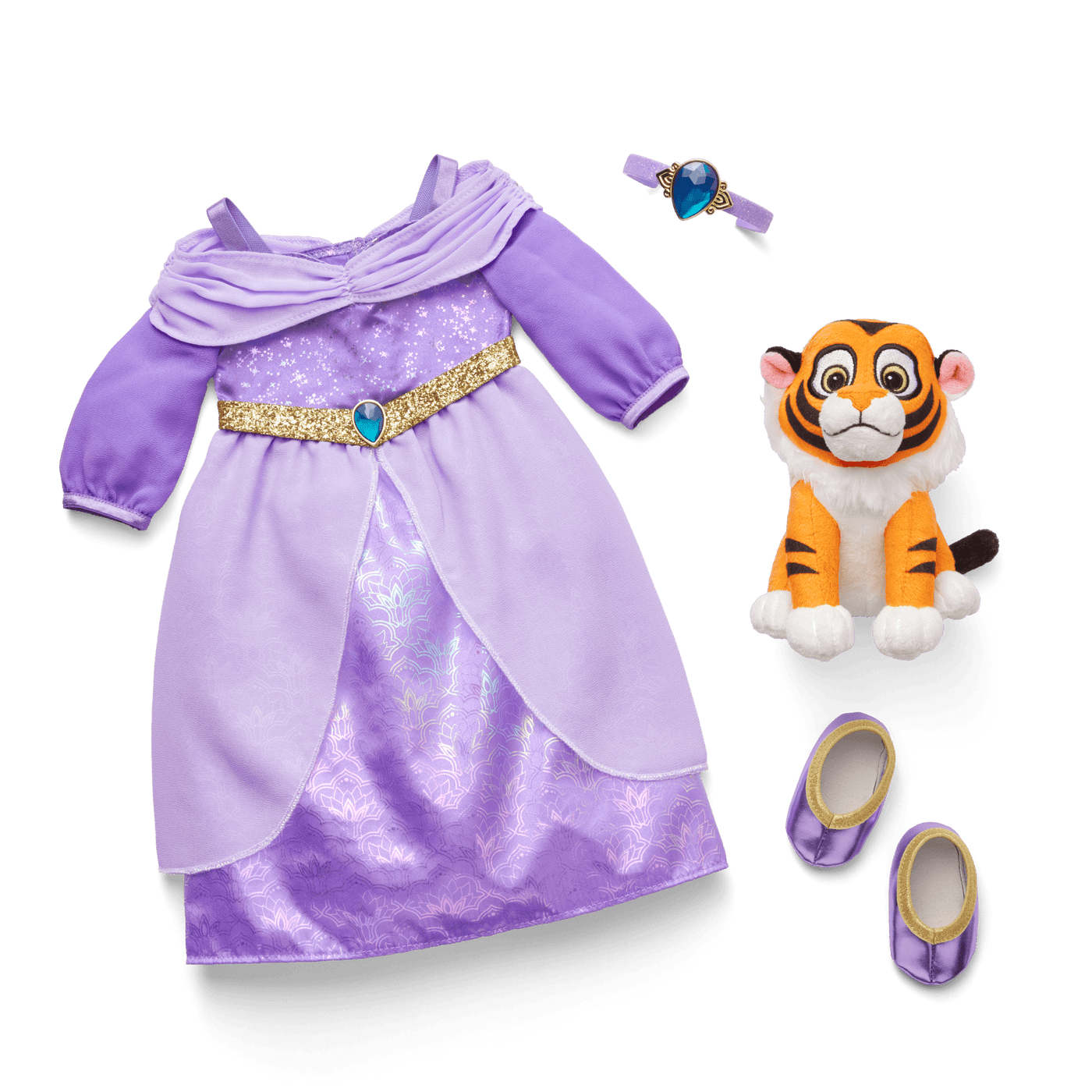 Disney Princess Jasmine Formal Dress, Baby Rajah & Accessories for 18-inch Dolls by American Girl® S2