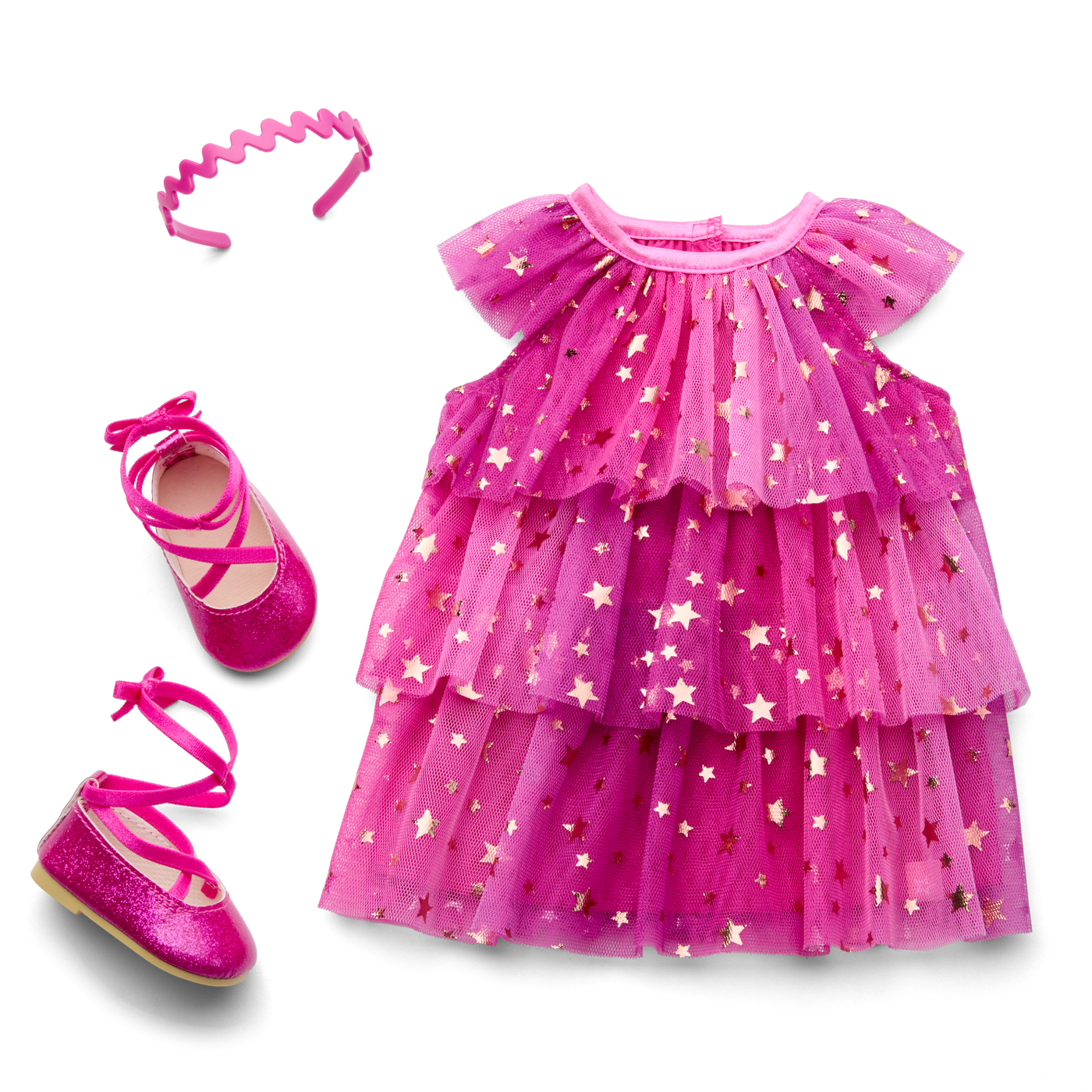 Pink Party-Ready Dress for 18-inch Dolls F0