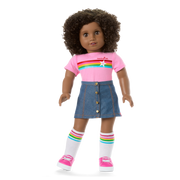 Truly Me™ 18-inch Doll #112 with curly dark-brown hair V6