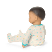 Bitty Baby® Doll #4 with black hair in Pastel Blue J2