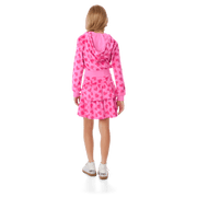 Pink Hearts Hoodie Dress for Girls O5