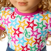 Truly Me™ 18-inch Doll #115 with curly blonde hair J2