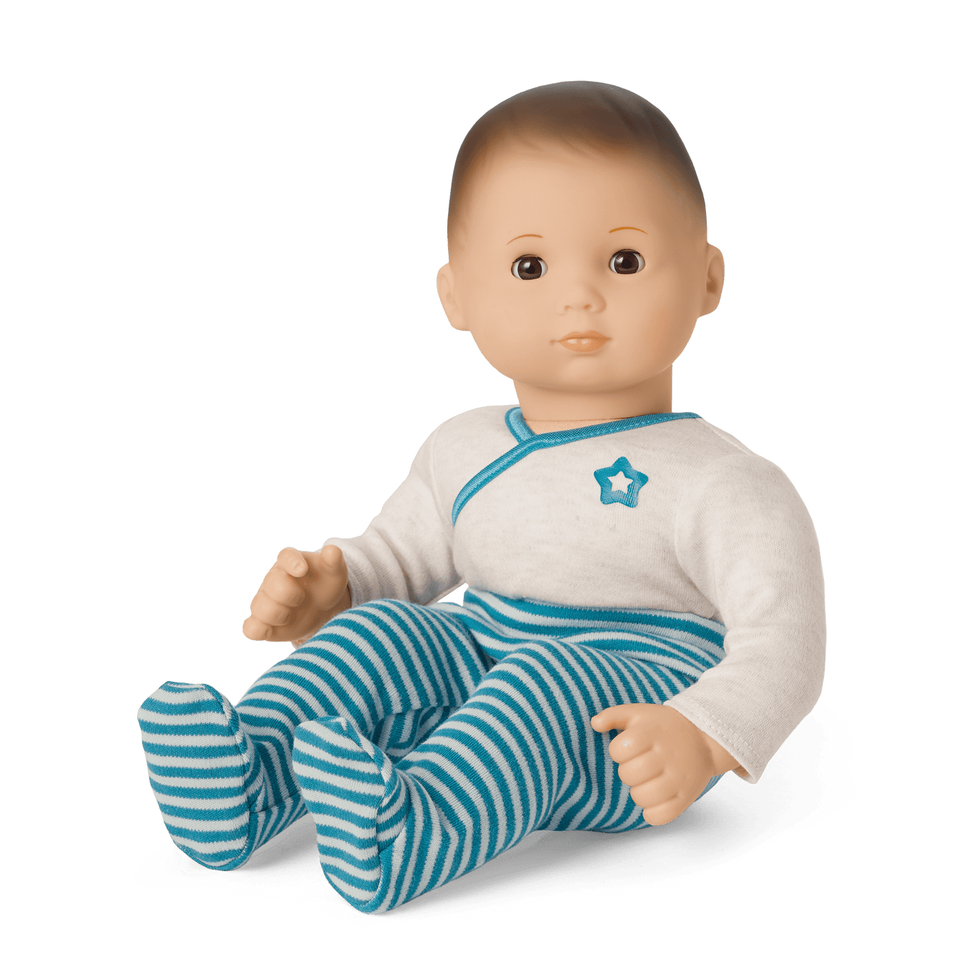 Bitty Baby® Doll #2 with brown hair in Soft Blue Q9