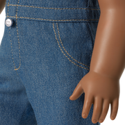 Western Flowers Denim Jumpsuit for 18-inch Dolls G8