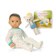 Bitty Baby® Doll #4 with black hair in Pastel Blue J2