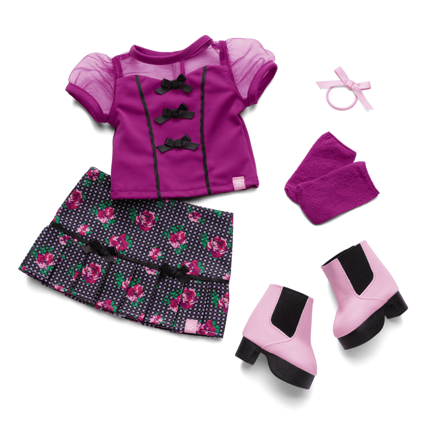 Bows & Blooms Outfit for 18-inch Dolls O2