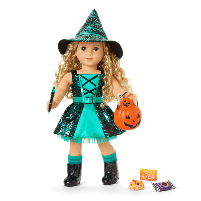 Witchy Webs Costume & Trick-or-Treat Set Bundle for 18-inch Dolls V9