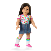 Truly Me™ 18-inch Doll #124 with straight black-brown hair Y6