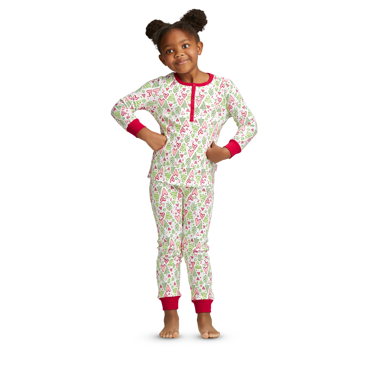 Hearts & Pines Holiday PJs for Little Girls K2