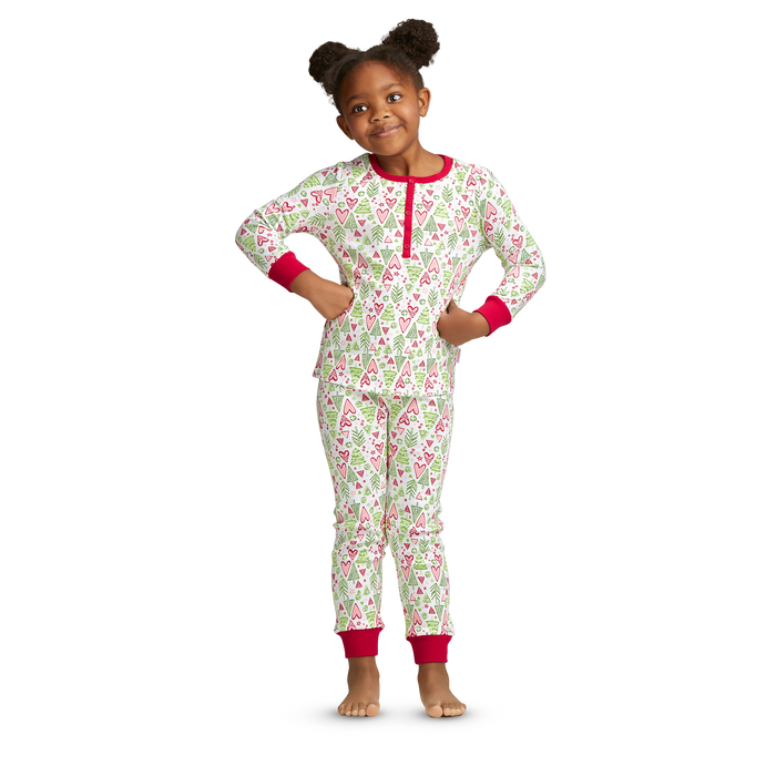 Hearts & Pines Holiday PJs for Little Girls K2