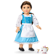 Disney Princess Belle Enchanted Castle Dining Set, Blue Dress & Friends Bundle for 18-inch Dolls Y4