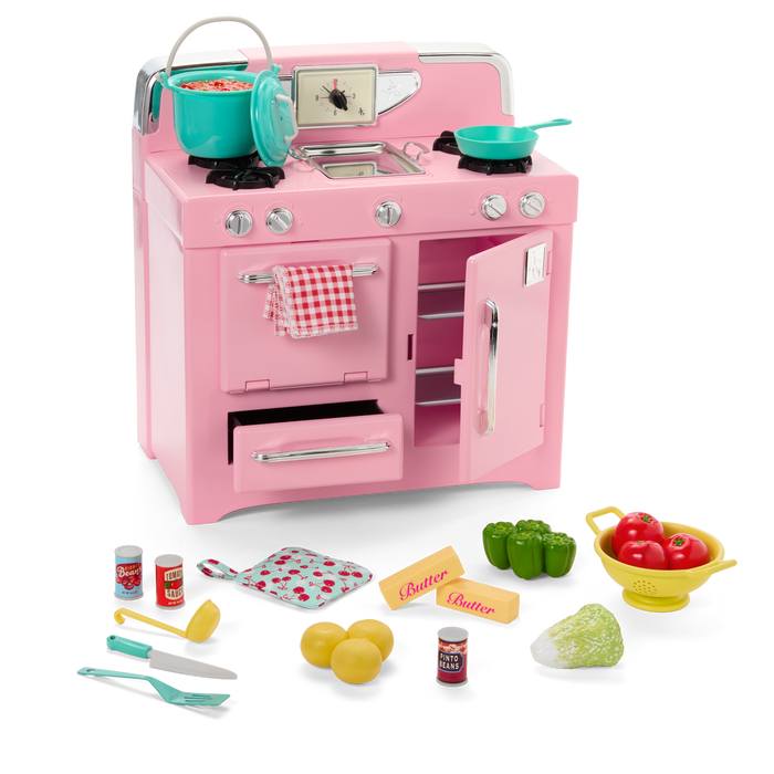 Maryellen’s™ Vintage Stove & Accessories for 18-inch Dolls (Historical Characters) F1