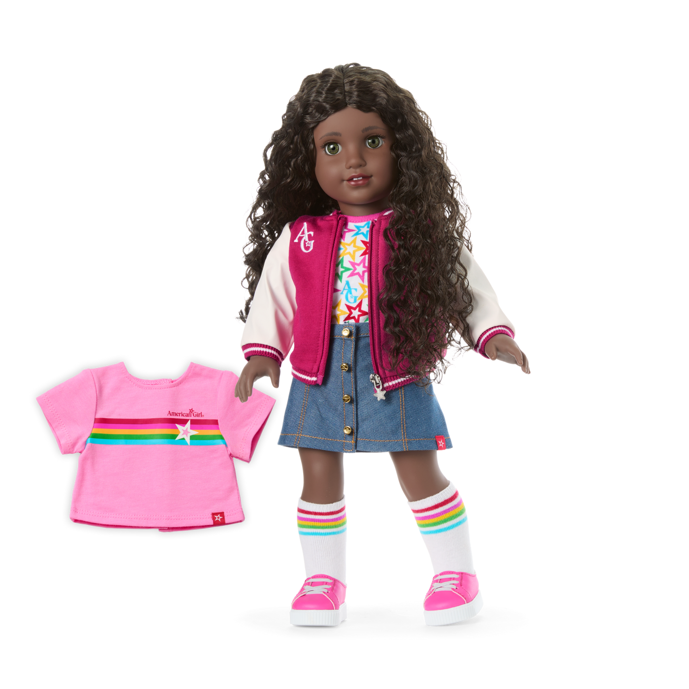 Truly Me™ 18-inch Doll #127 with curly dark-brown hair U7