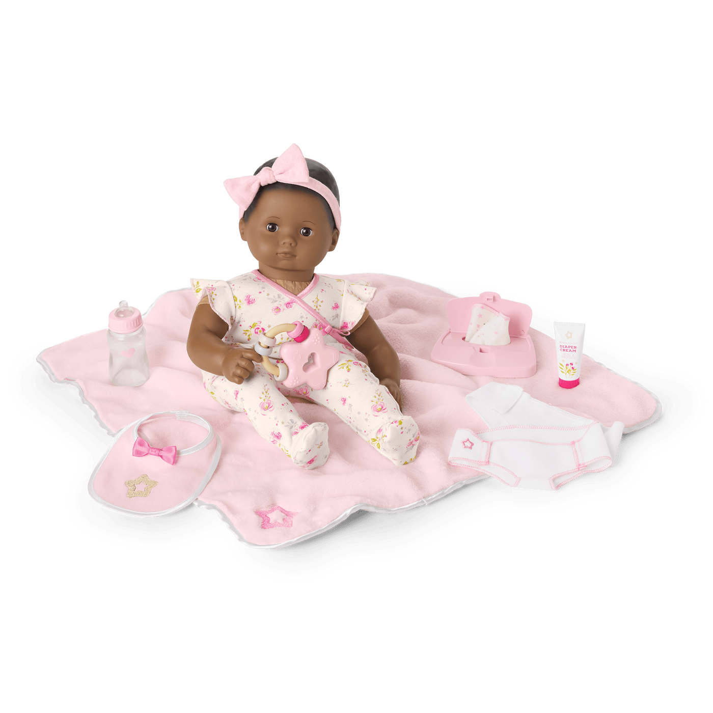 Bitty Baby® Doll #1 with black hair Care & Play Set K1