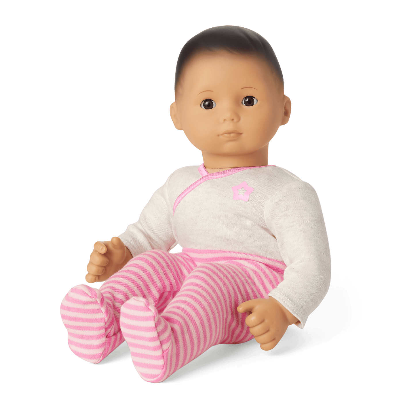 Bitty Baby® Doll #4 with black hair in Pretty Pink V6