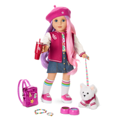 Truly Me™ 18-inch Doll #116 with wavy purple-and-pink hair K1