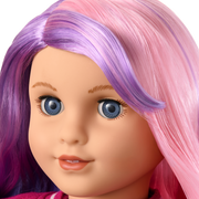 Truly Me™ 18-inch Doll #116 with wavy purple-and-pink hair W3