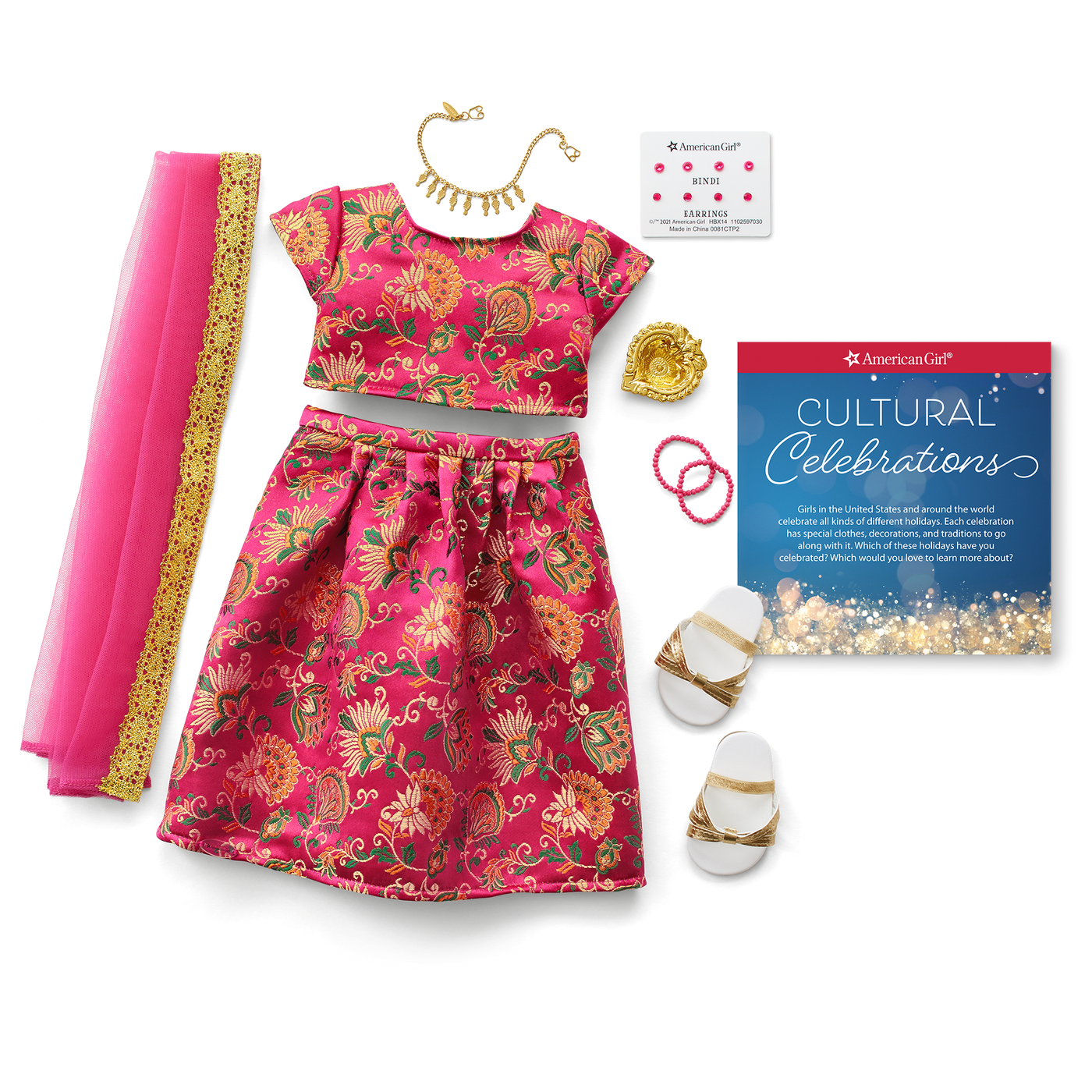 Diwali Celebration Outfit for 18-inch Dolls A6