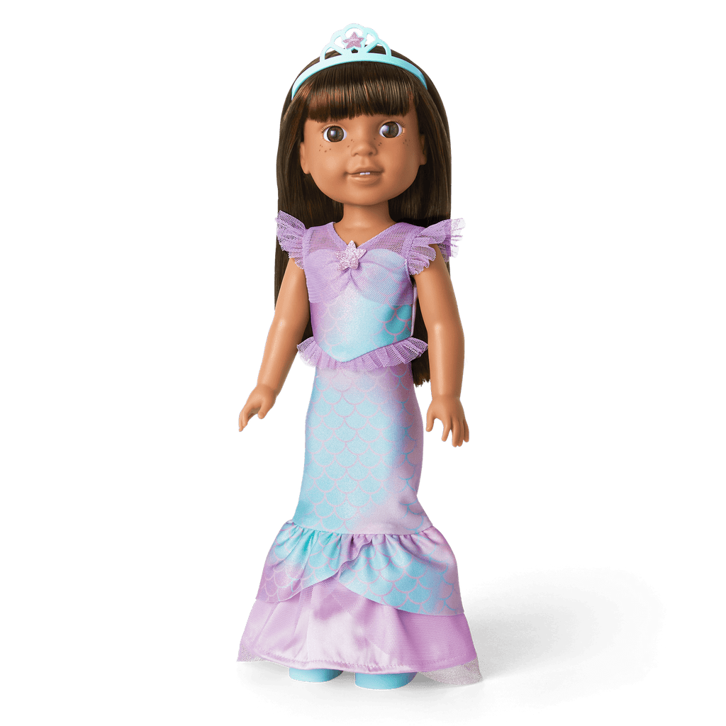 2-in-1 Sparkly Mermaid Outfit for WellieWishers™ Dolls N8