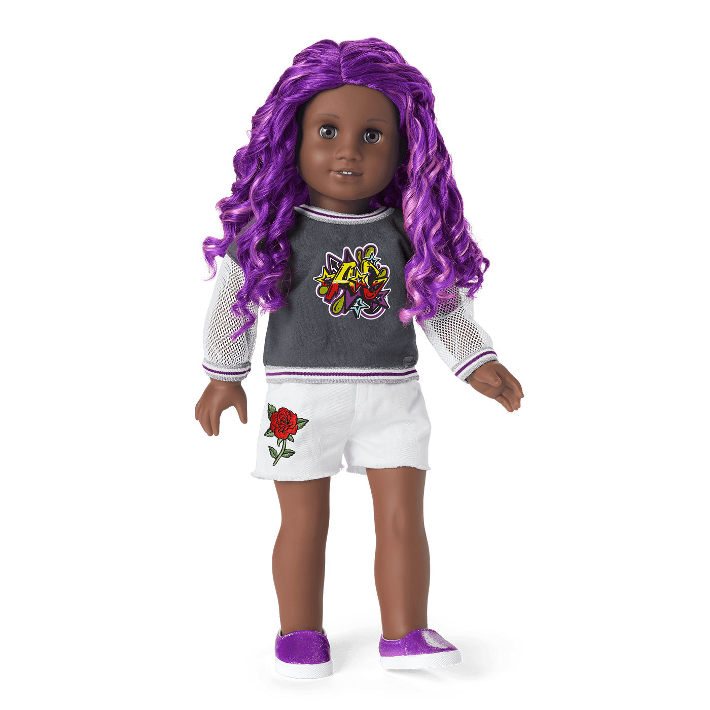Truly Me™ 18-inch Doll #91 with curly purple hair K9