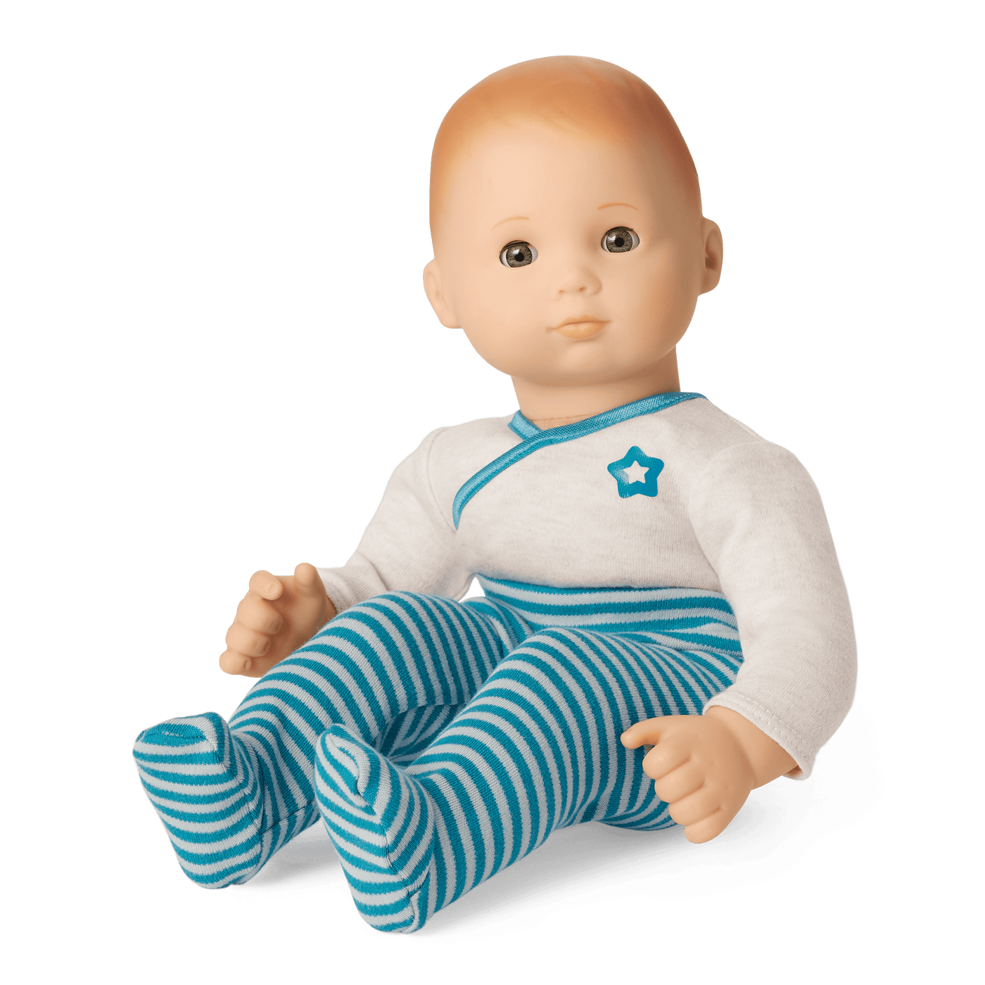 Bitty Baby® Doll #6 with red hair in Soft Blue C1