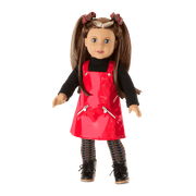 Nicki’s™ Red Vinyl Jumper Outfit for 18-inch Dolls (Historical Characters) I9