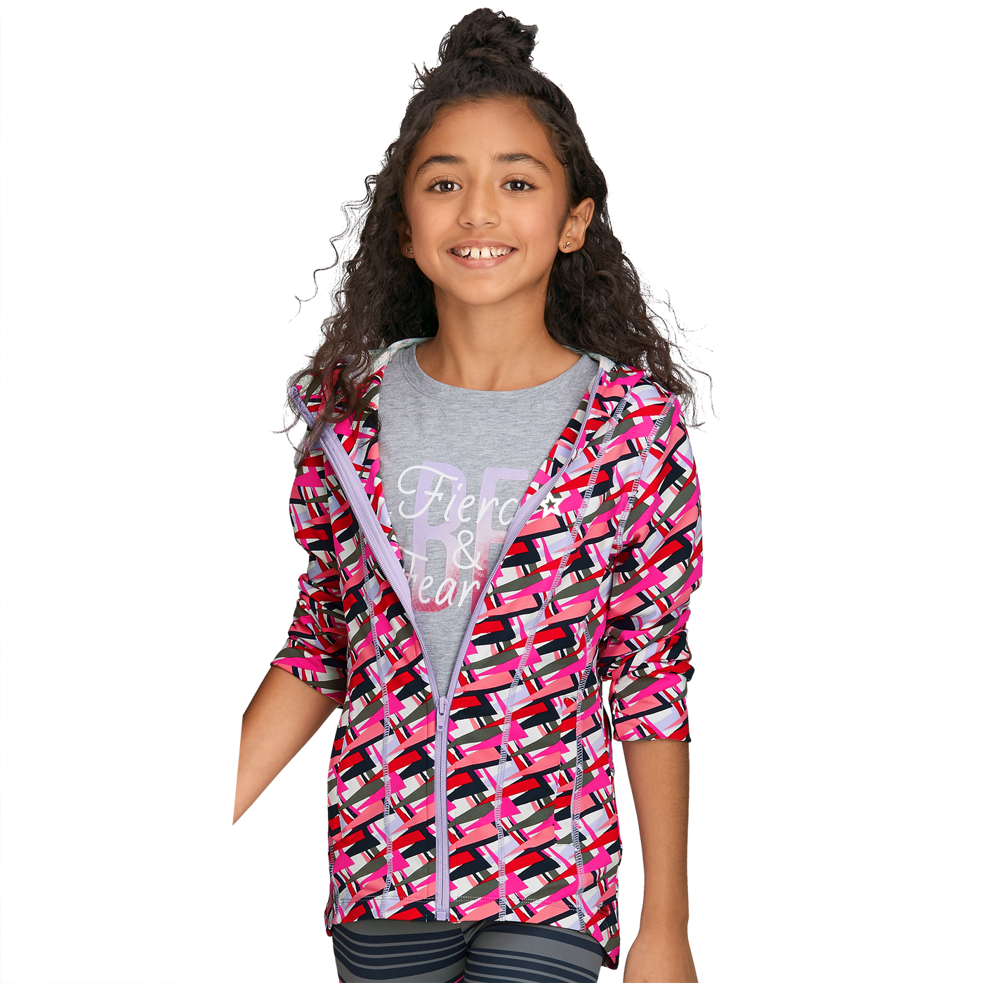 Feeling Fierce Print Jacket for Girls U4
