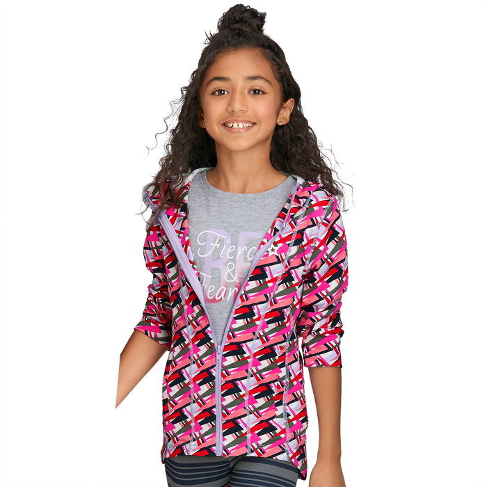 Feeling Fierce Print Jacket for Girls U4