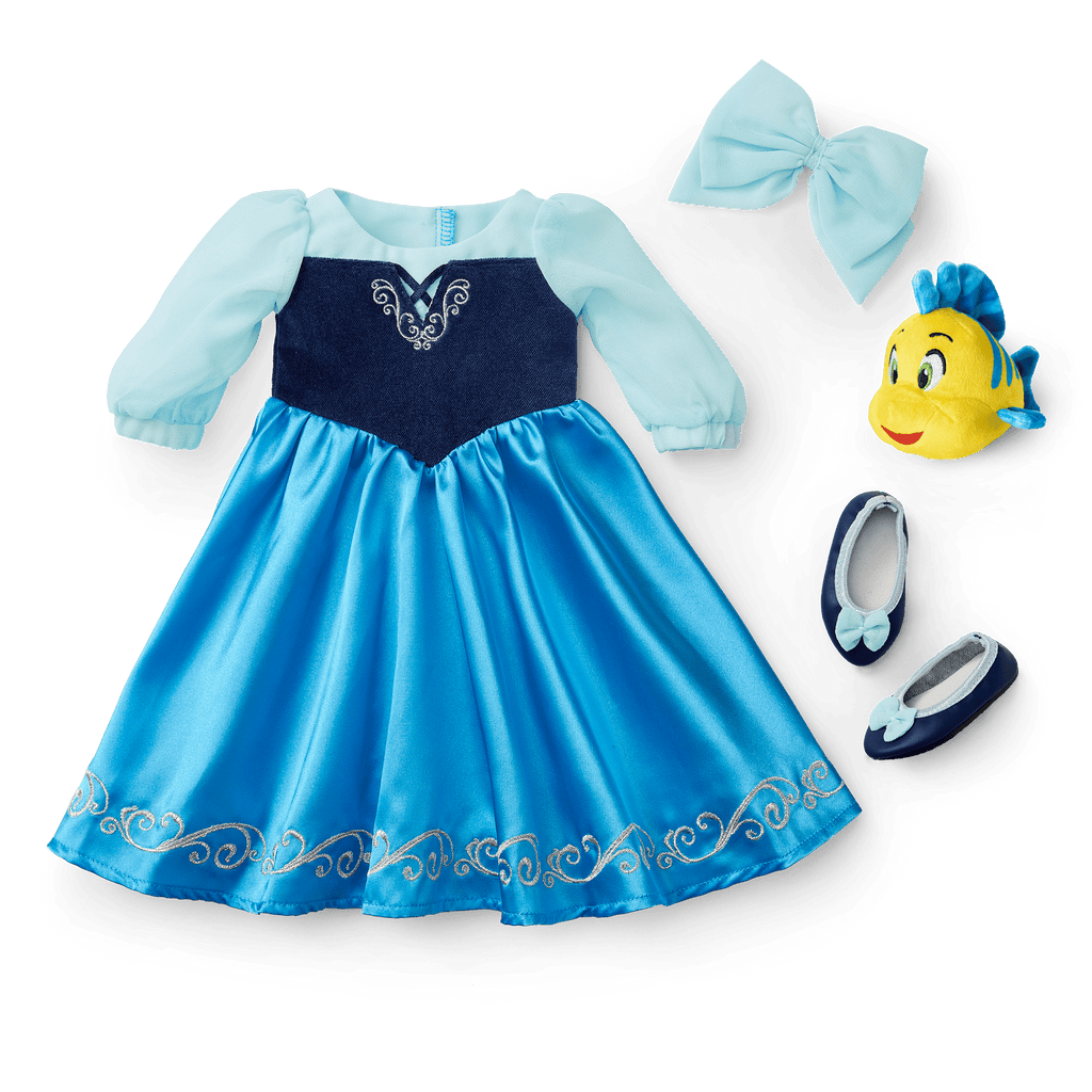 American Girl® Disney Princess Ariel Day Dress, Flounder & Accessories for 18-inch Dolls E5