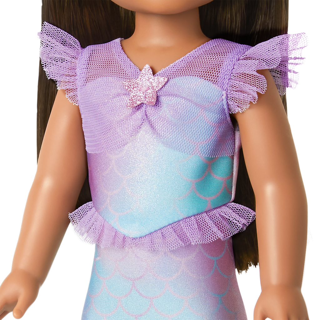 2-in-1 Sparkly Mermaid Outfit for WellieWishers™ Dolls N8