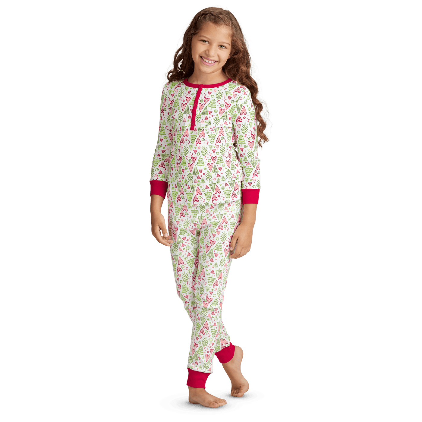 Hearts & Pines Holiday PJs for Girls M6