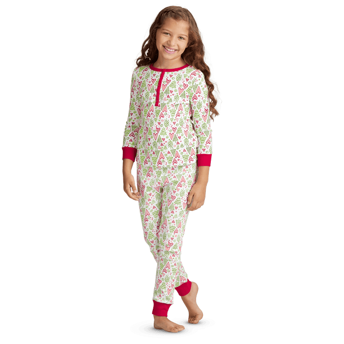 Hearts & Pines Holiday PJs for Girls M6