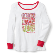 Peace, Love & Joy PJ Top for Girls Q1