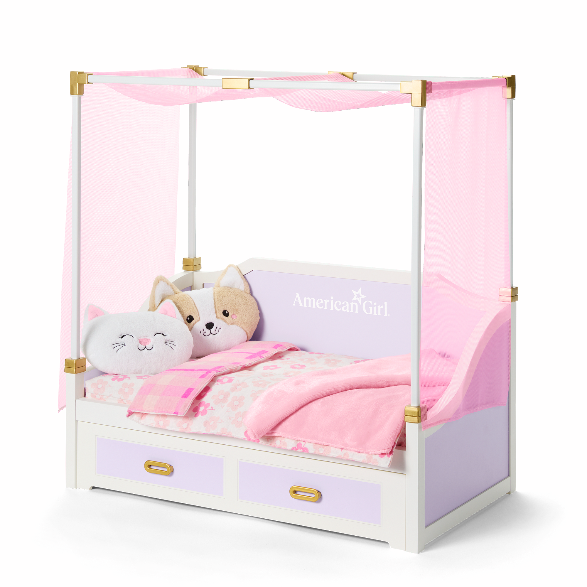 All Set for Sleepovers Canopy Bed for 18-inch Dolls D4