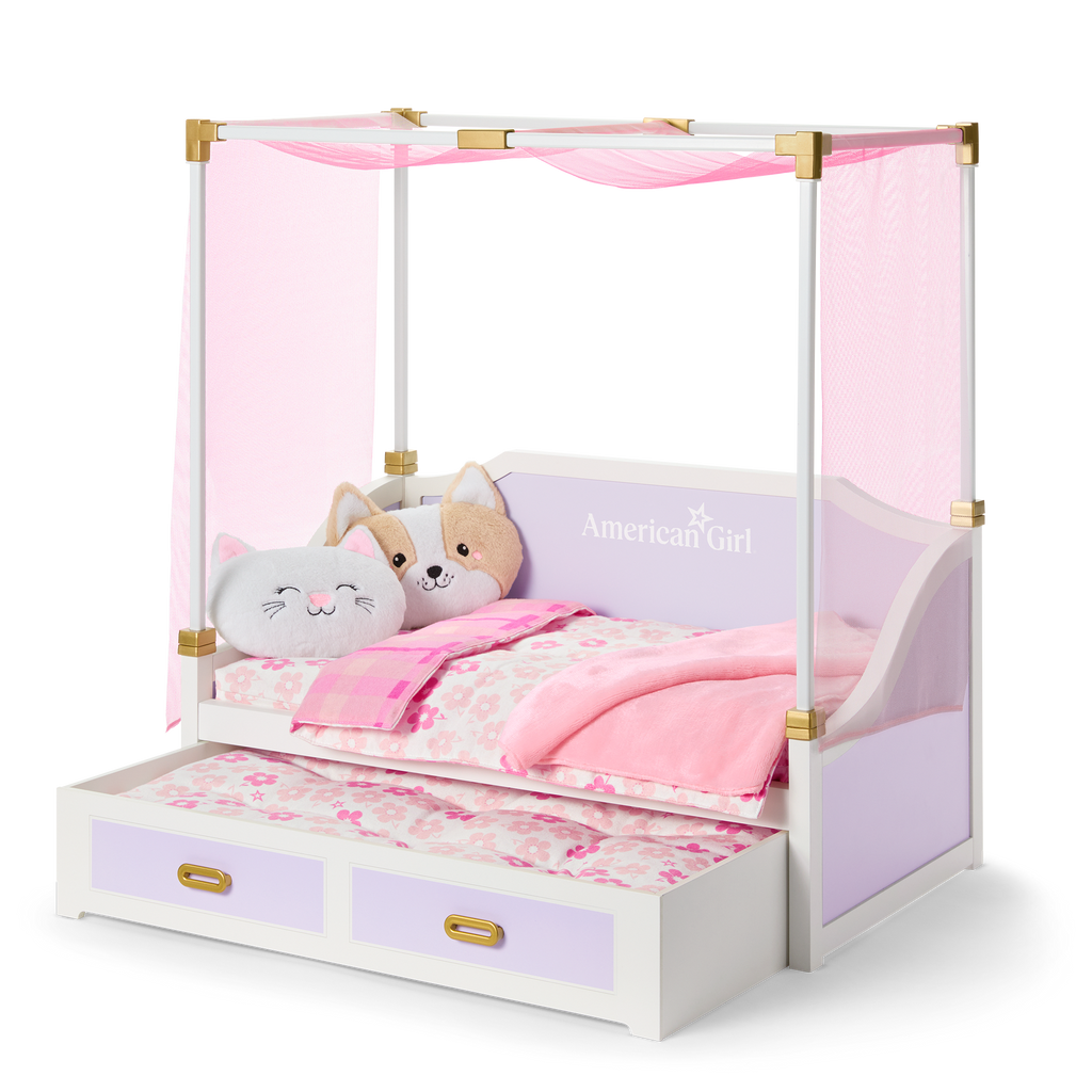 All Set for Sleepovers Canopy Bed for 18-inch Dolls D4
