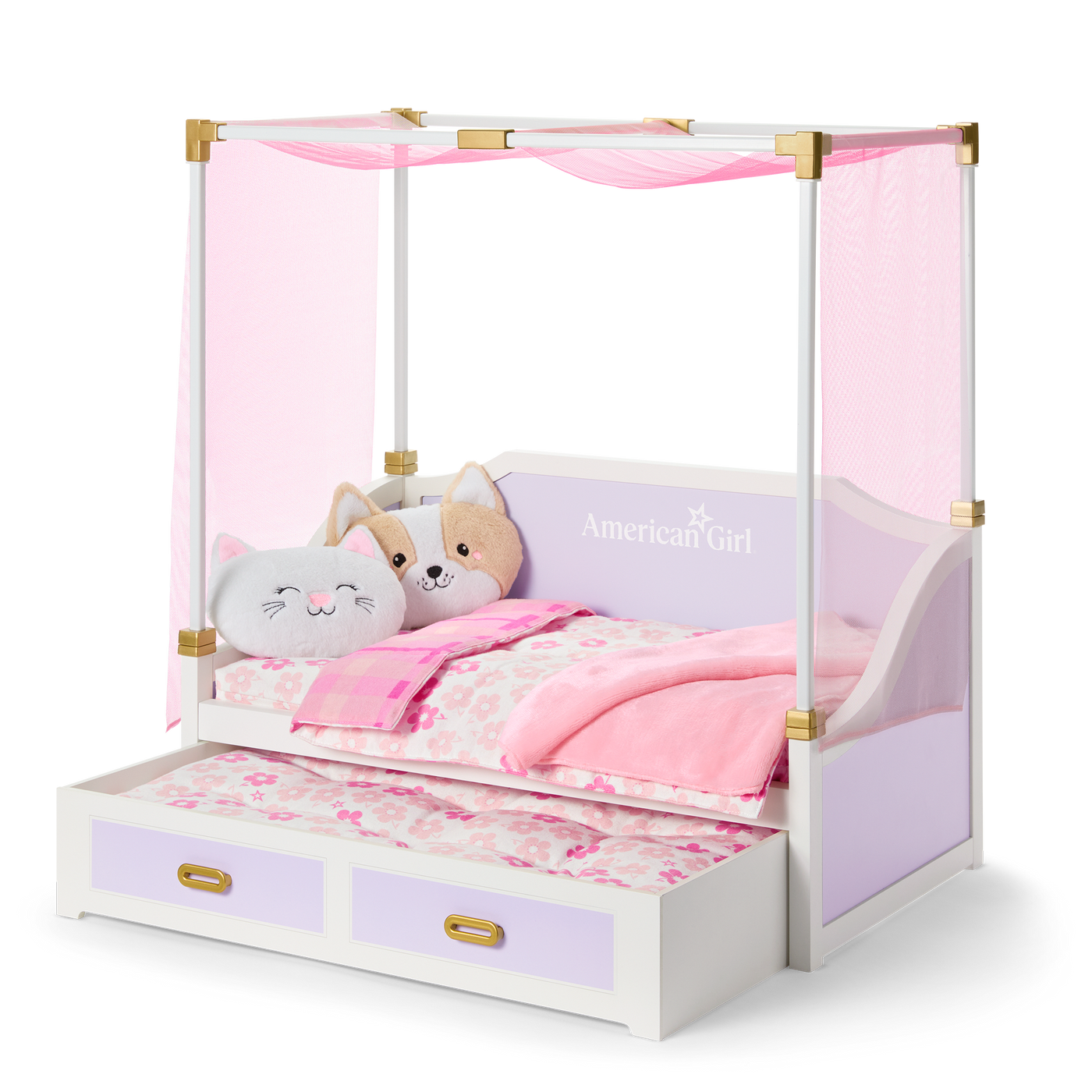 All Set for Sleepovers Canopy Bed for 18-inch Dolls D4