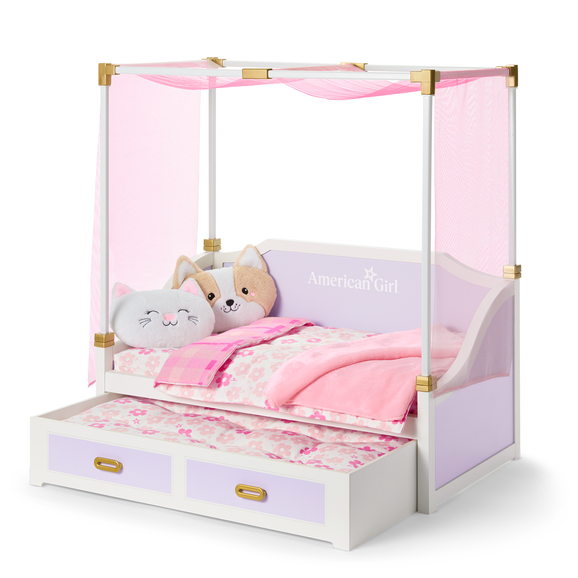 All Set for Sleepovers Canopy Bed for 18-inch Dolls D4