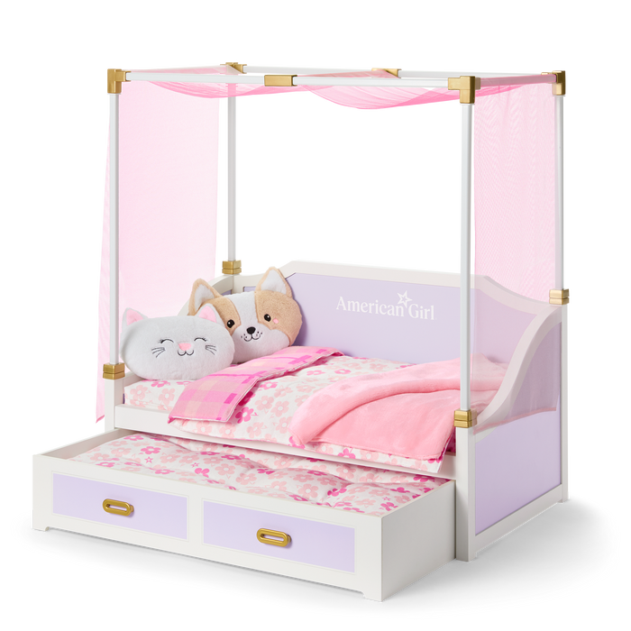 All Set for Sleepovers Canopy Bed for 18-inch Dolls D4