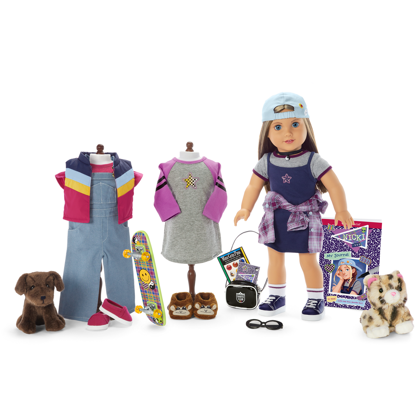 ’90s Twins Nicki’s™ Skateboarding Gift Set (Historical Characters) Q8