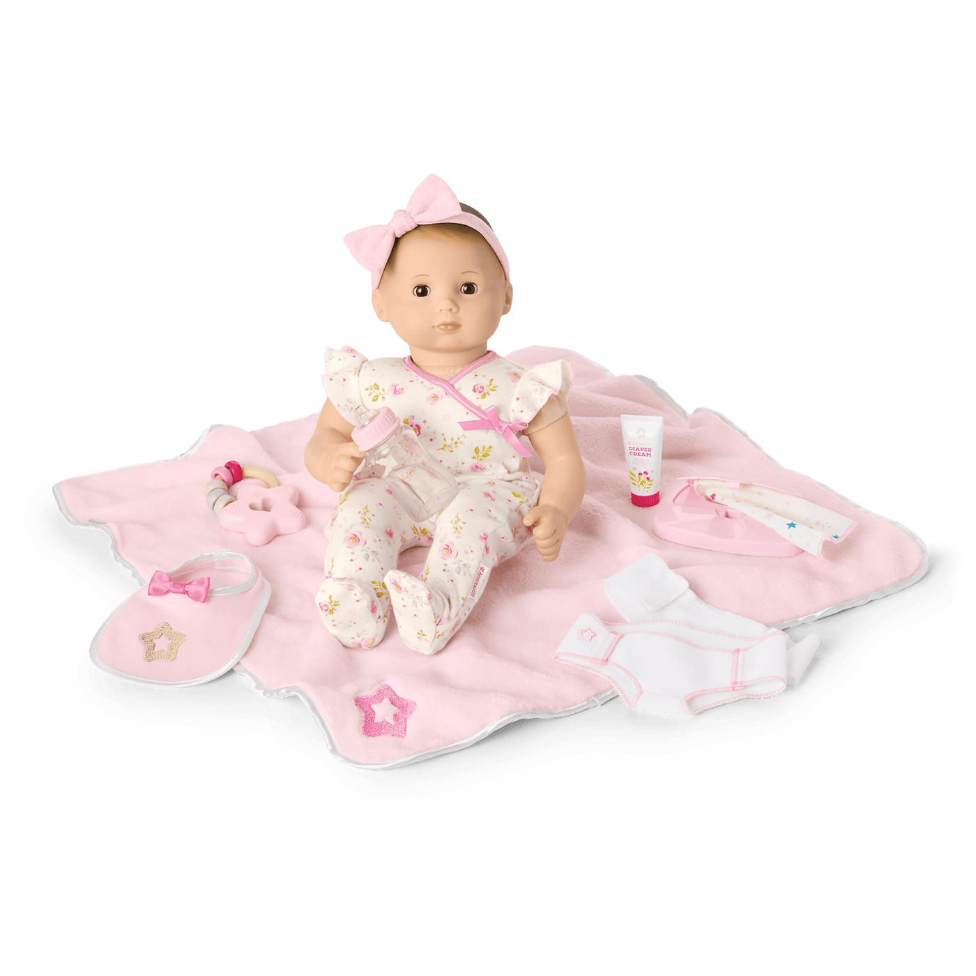Bitty Baby® Doll #2 with brown hair Care & Play Set T0