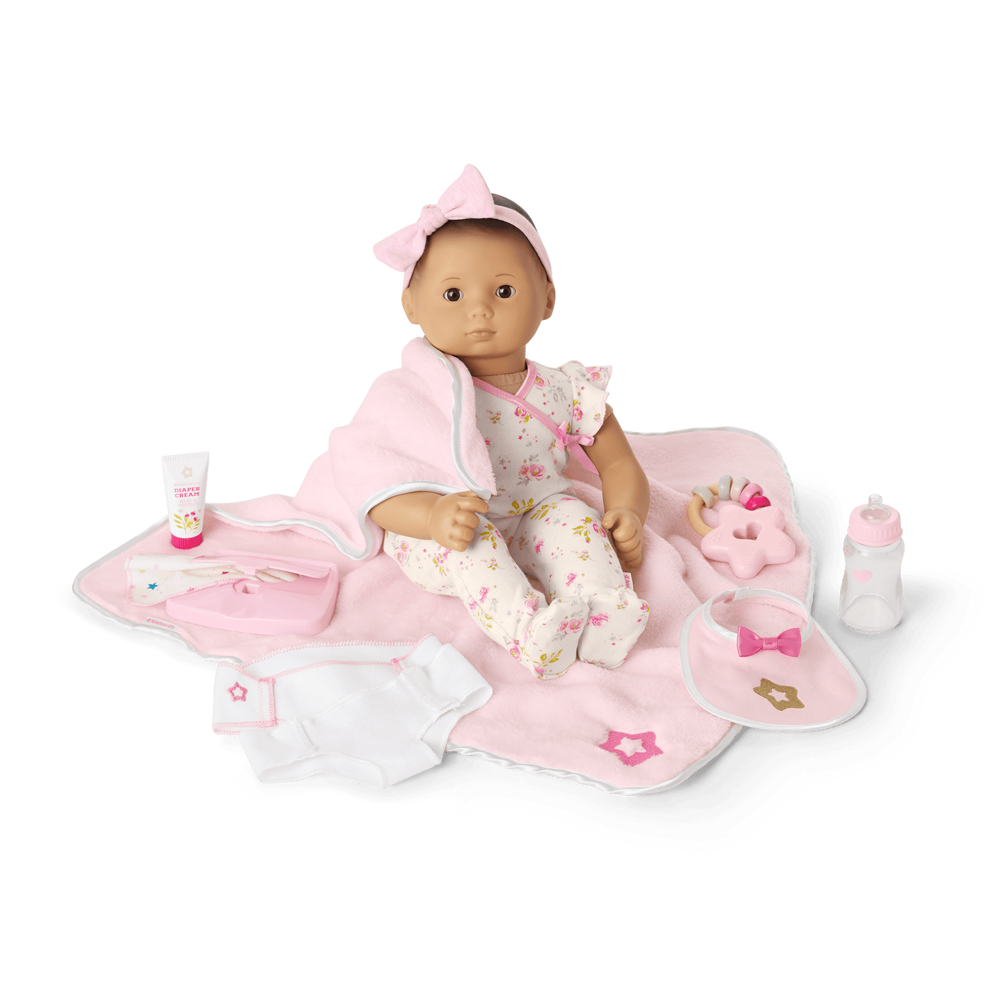 Bitty Baby® Doll #4 with black hair Care & Play Set M9